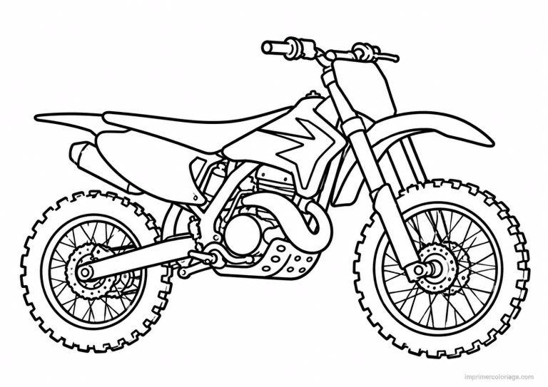 coloriage moto cross simple casque - dessin gratuit &agrave; imprimer