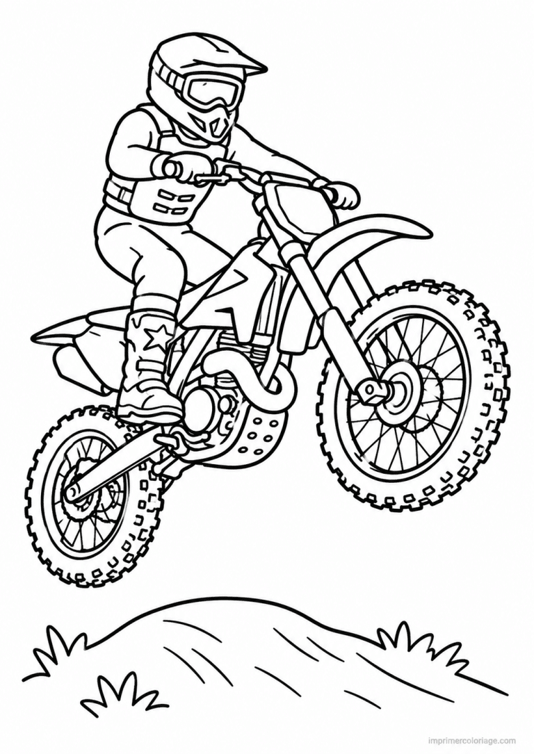 coloriage moto cross titre profil - dessin gratuit &agrave; imprimer