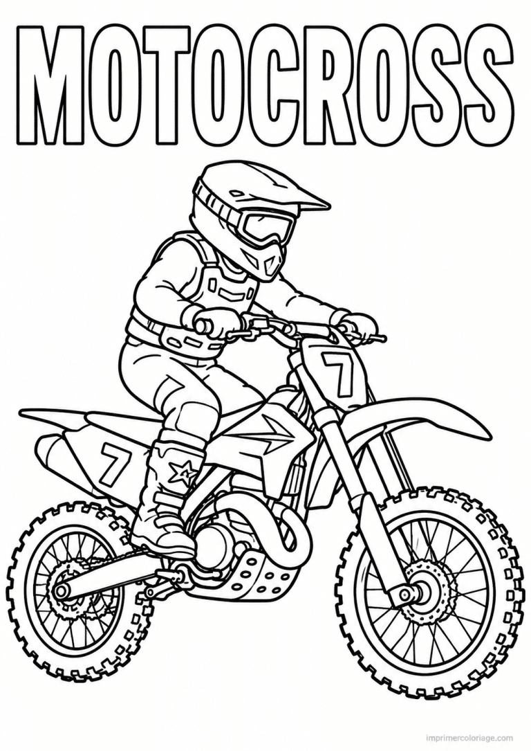 coloriage moto cross titre trick saut - dessin gratuit &agrave; imprimer