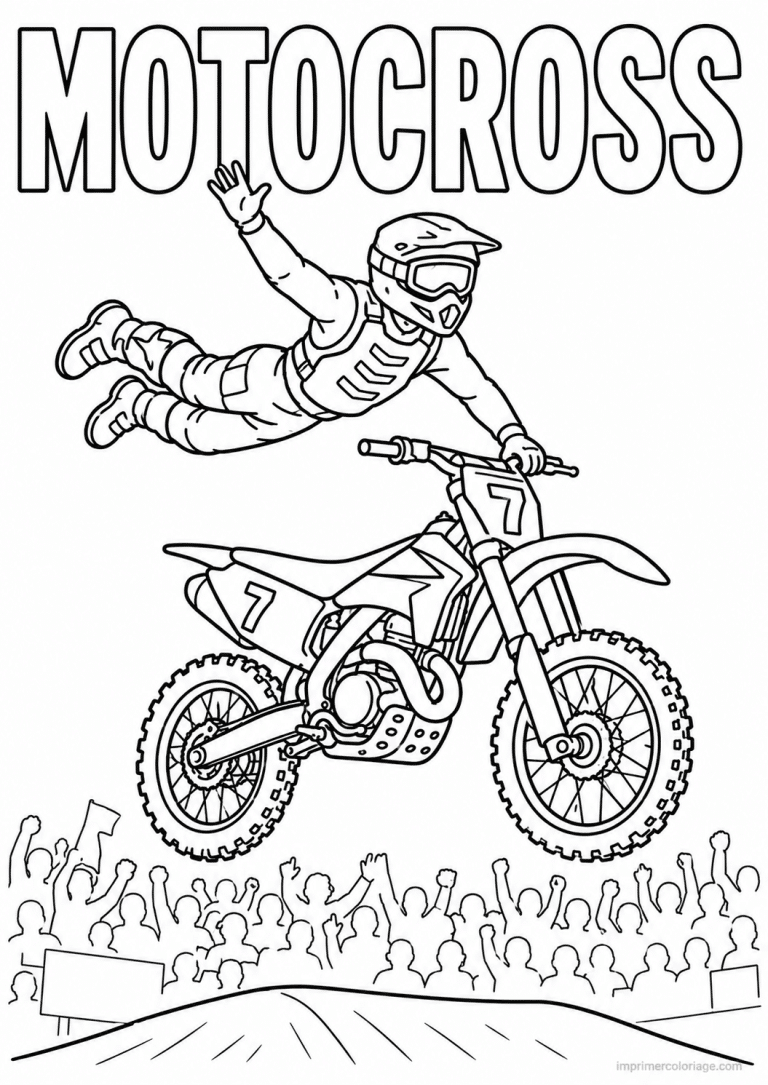 coloriage moto cross titre trio course - dessin gratuit &agrave; imprimer