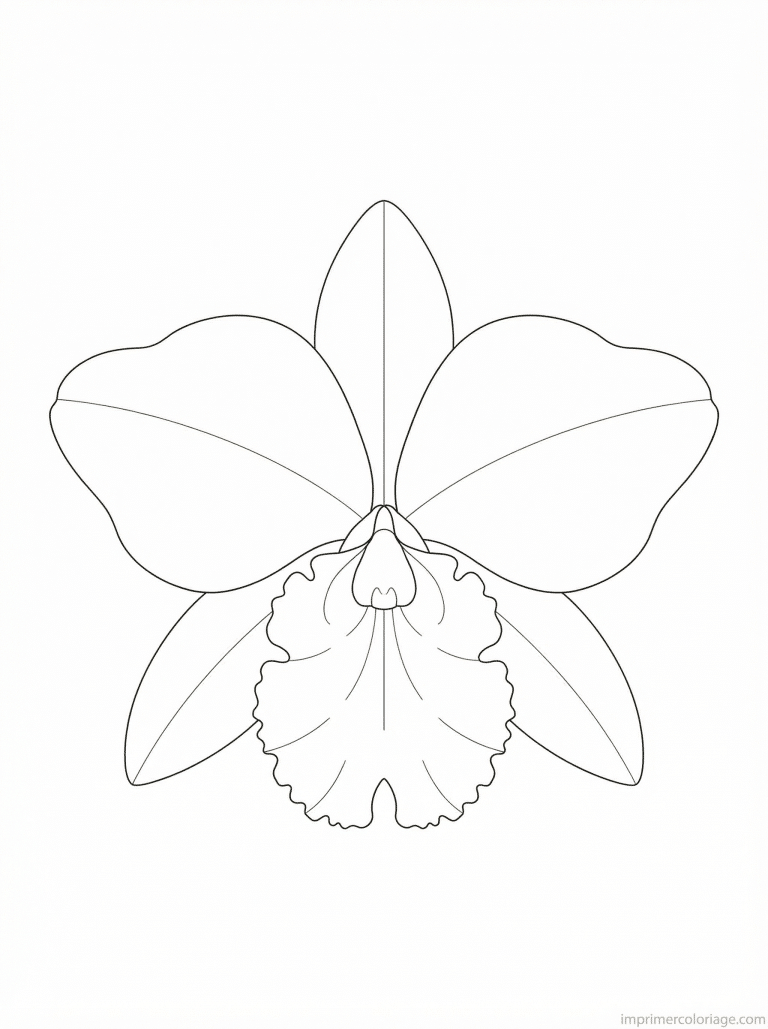 coloriage orchidee dessus labelle - dessin gratuit &agrave; imprimer