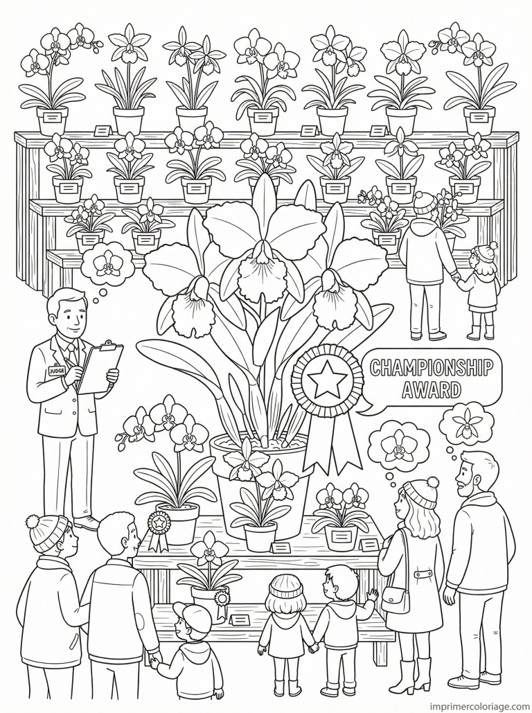 coloriage orchidee exposition concours - dessin gratuit &agrave; imprimer