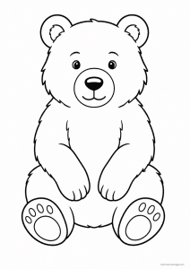coloriage ours assis pattes 2 - dessin gratuit à imprimer