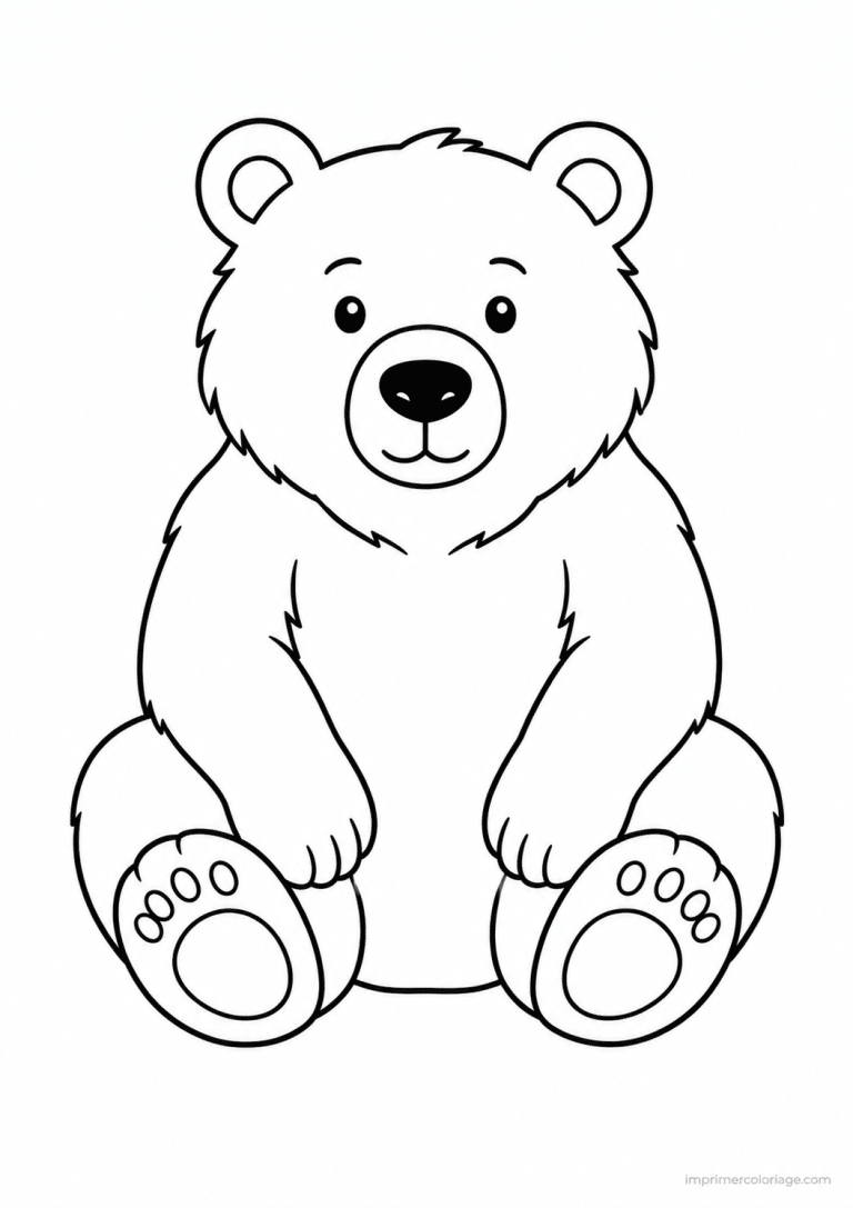coloriage ours assis pattes à imprimer coloriage ours assis pattes - dessin gratuit à imprimer