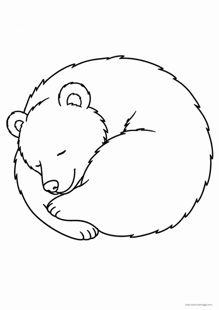 coloriage ours hiberne boule 2 à imprimer coloriage ours hiberne boule 2 - dessin gratuit à imprimer