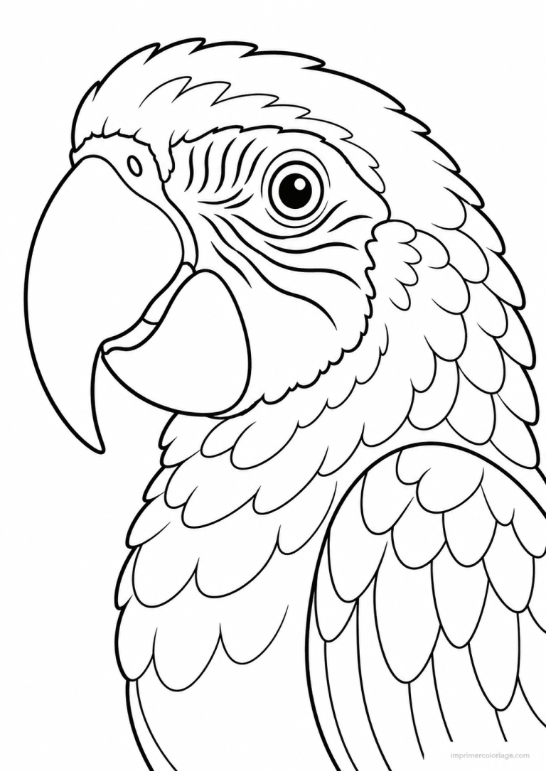 coloriage perroquet portrait bec - dessin gratuit &agrave; imprimer