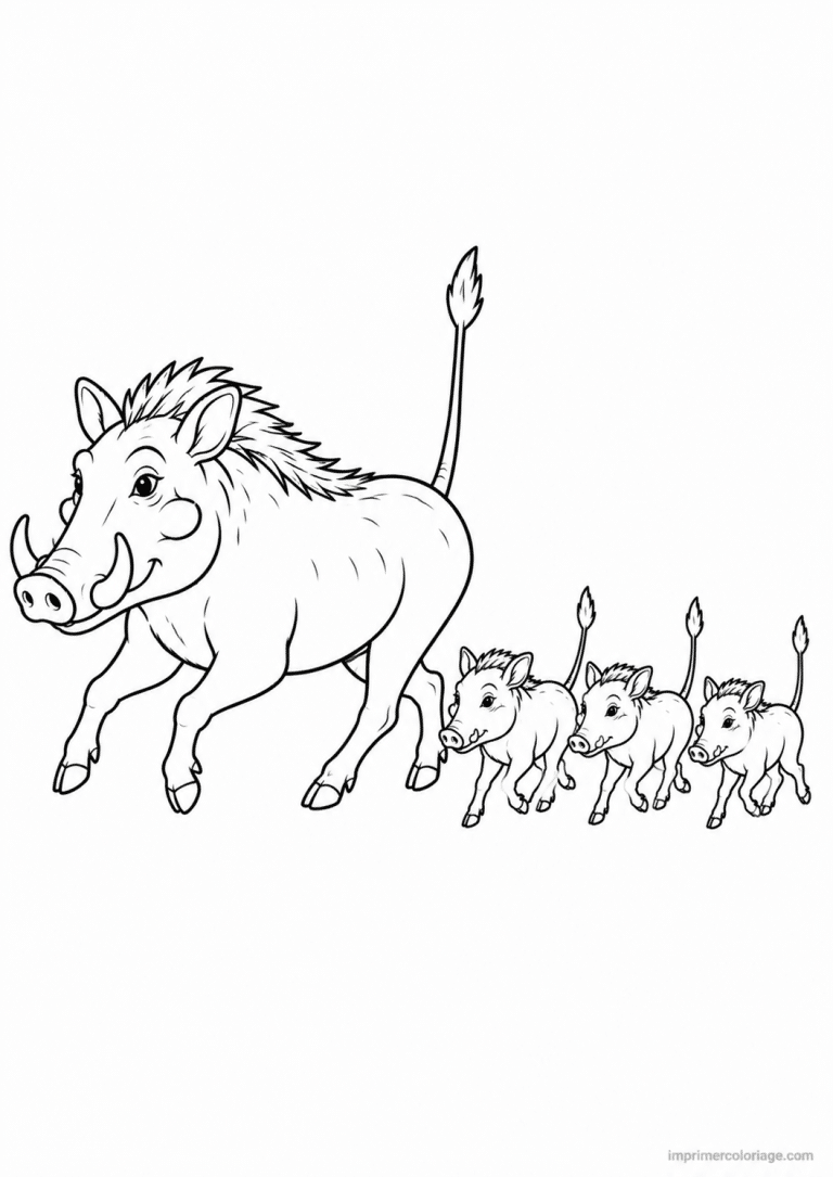 coloriage phacochere alerte oreilles à imprimer coloriage phacochere alerte oreilles - dessin gratuit à imprimer