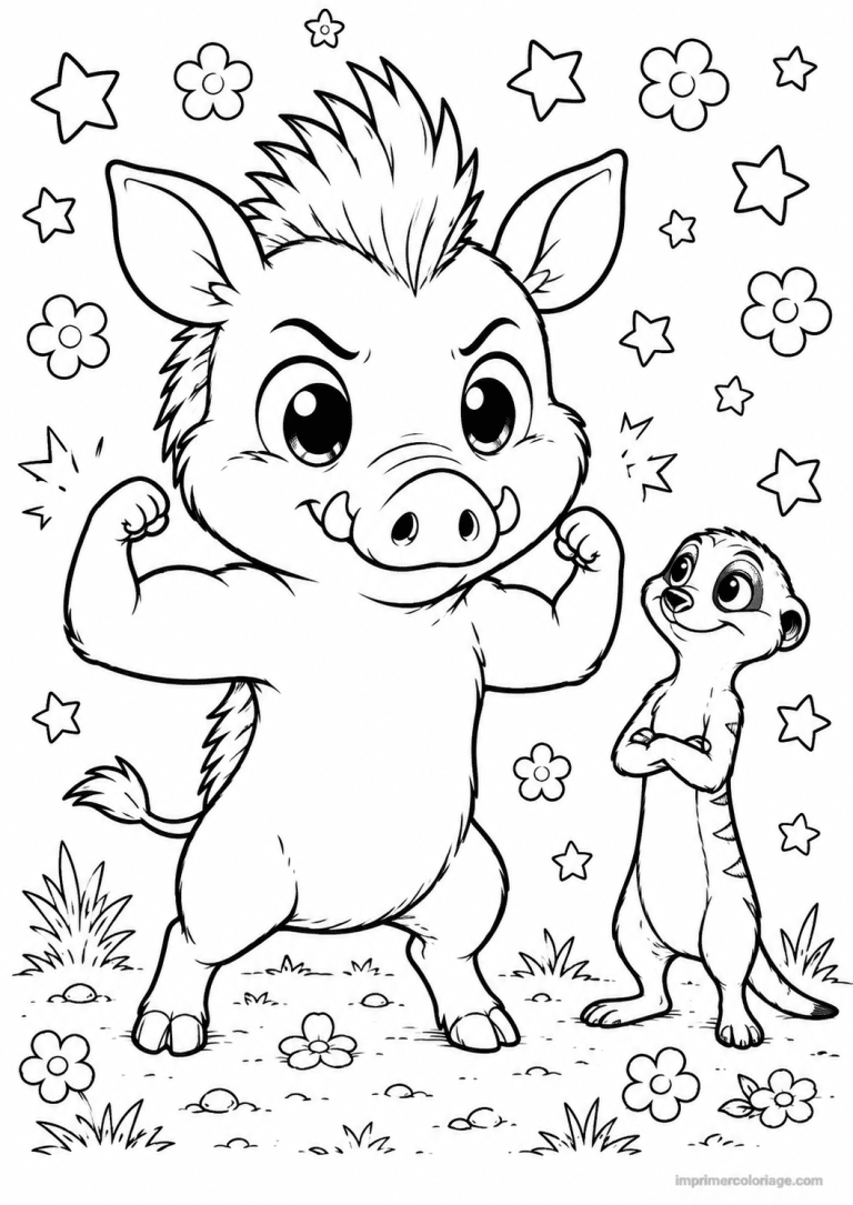 coloriage phacochere cute boue oiseau à imprimer coloriage phacochere cute boue oiseau - dessin gratuit à imprimer