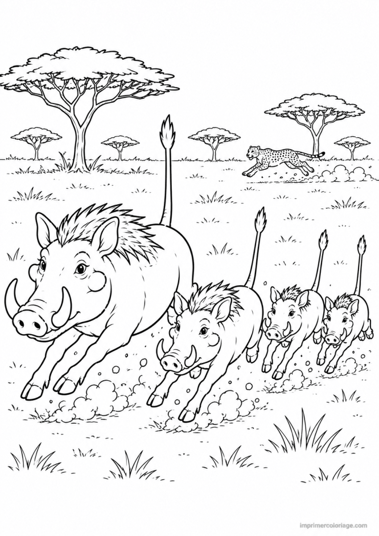 coloriage phacochere fouille bulbes mangouste à imprimer coloriage phacochere fouille bulbes mangouste - dessin gratuit à imprimer