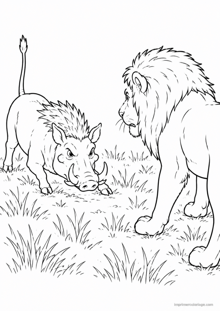 coloriage phacochere galop savane acacias à imprimer coloriage phacochere galop savane acacias - dessin gratuit à imprimer