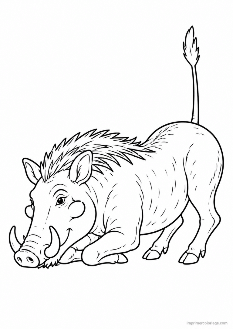 coloriage phacochere genou broute à imprimer coloriage phacochere genou broute - dessin gratuit à imprimer