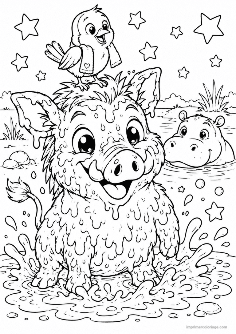 coloriage phacochere kawaii verrues coeurs à imprimer coloriage phacochere kawaii verrues coeurs - dessin gratuit à imprimer