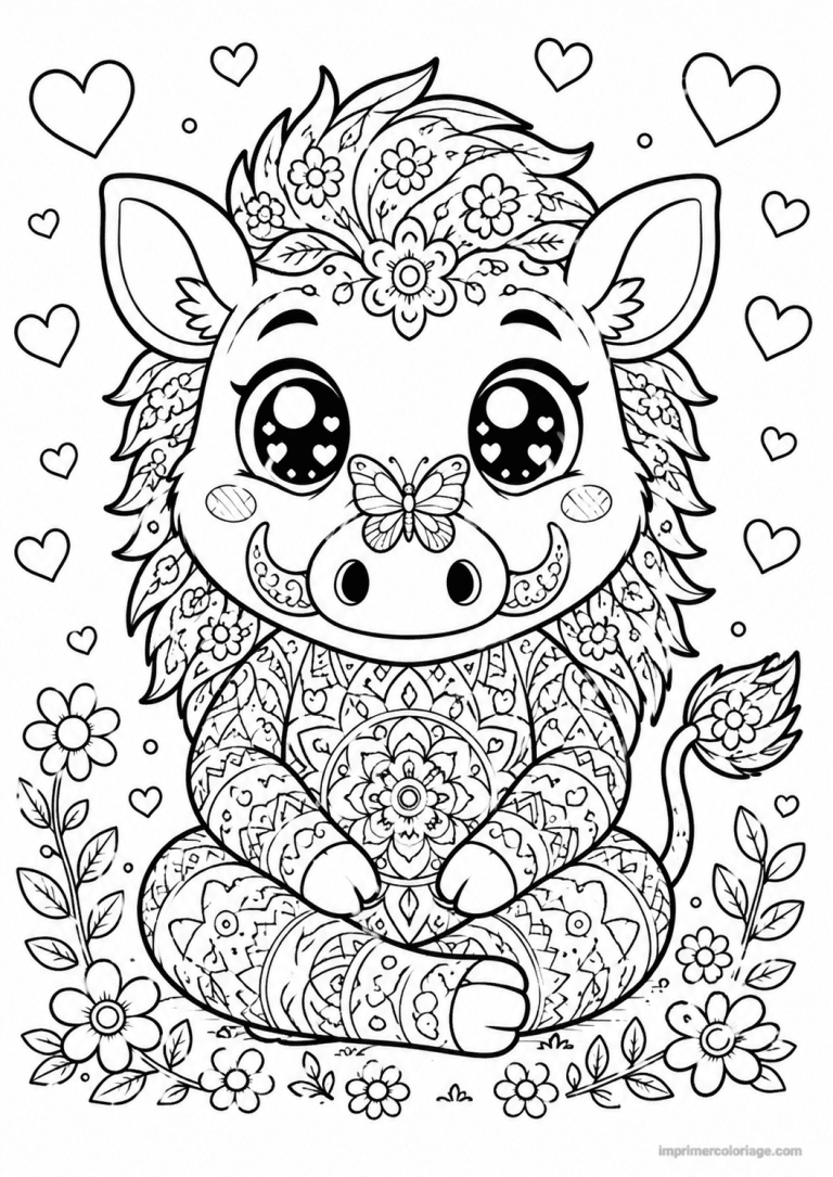 coloriage phacochere mandala visage centre à imprimer coloriage phacochere mandala visage centre - dessin gratuit à imprimer