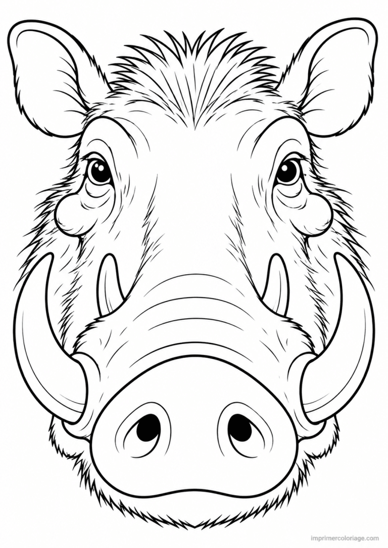 coloriage phacochere portrait groin à imprimer coloriage phacochere portrait groin - dessin gratuit à imprimer