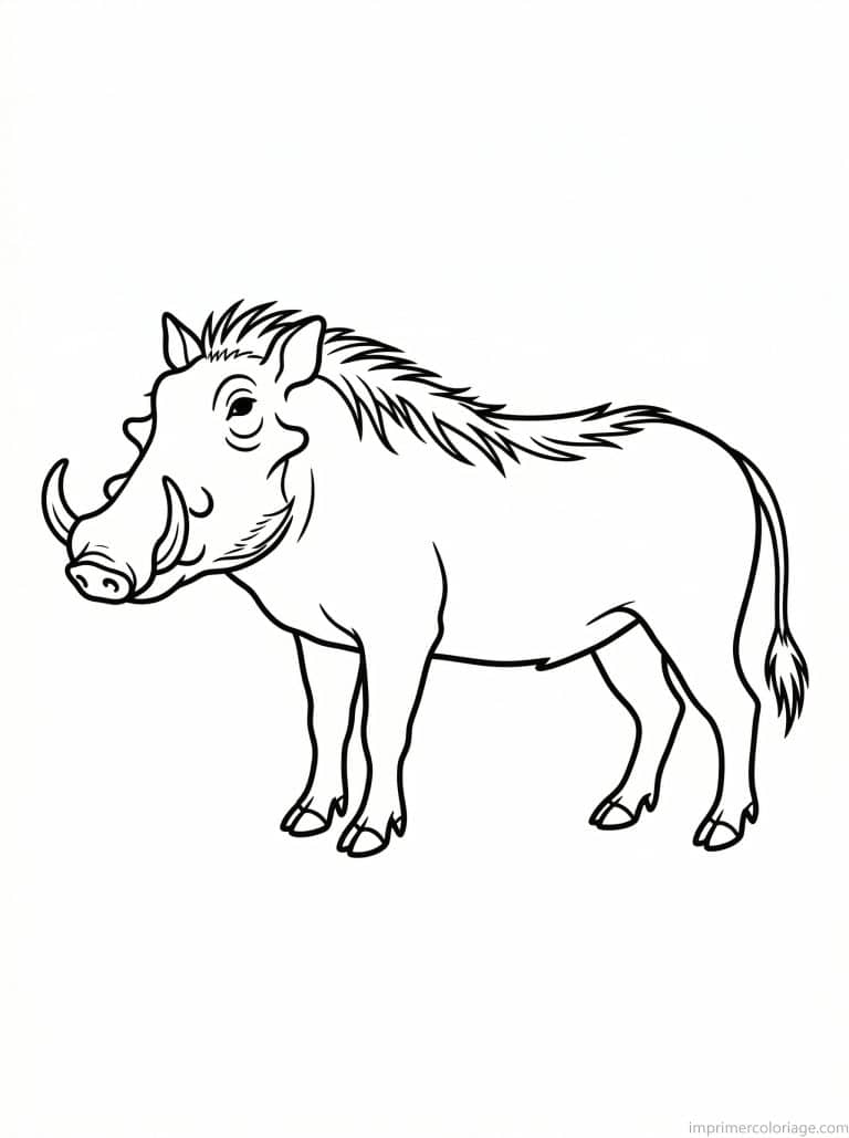 coloriage phacochère profil defense à imprimer coloriage phacochère profil defense - dessin gratuit à imprimer