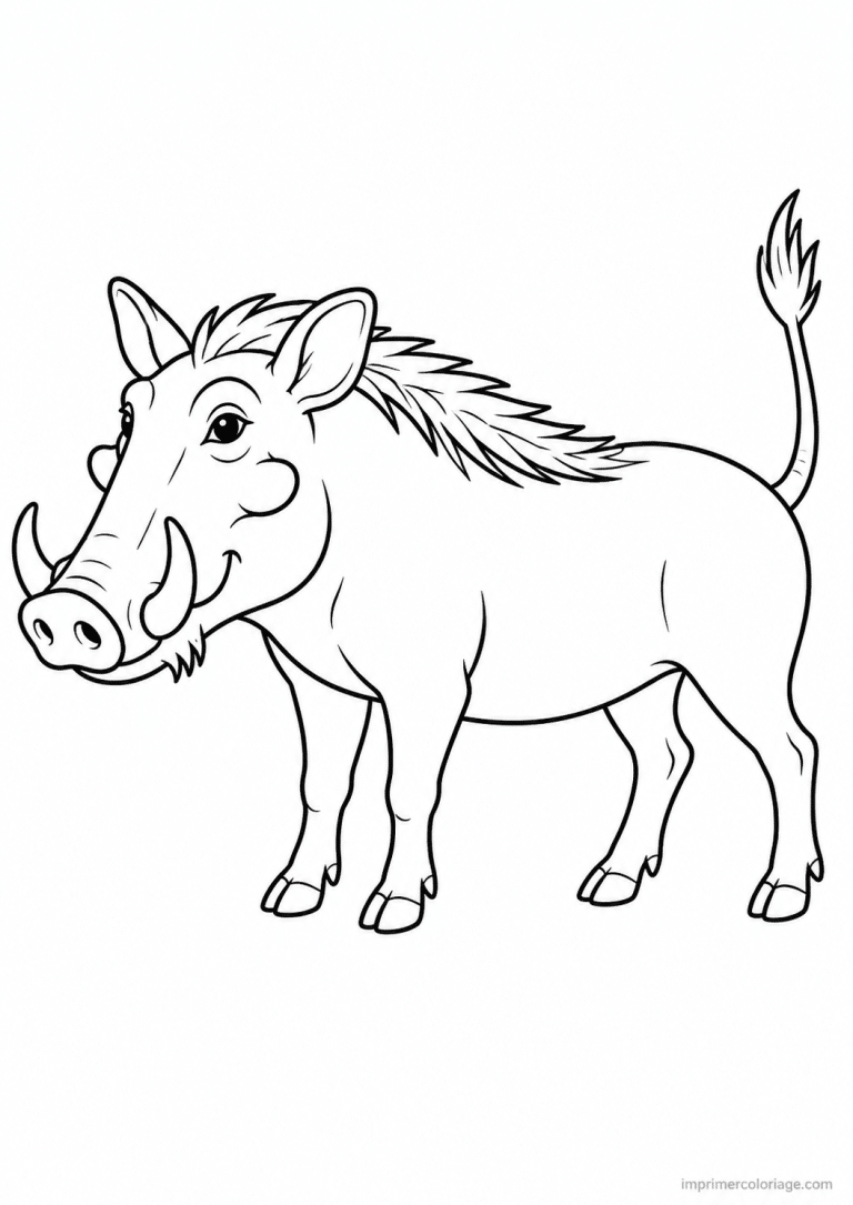 coloriage phacochere profil simple à imprimer coloriage phacochere profil simple - dessin gratuit à imprimer
