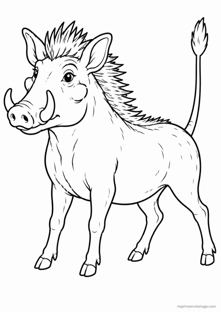 coloriage phacochere recule terrier à imprimer coloriage phacochere recule terrier - dessin gratuit à imprimer