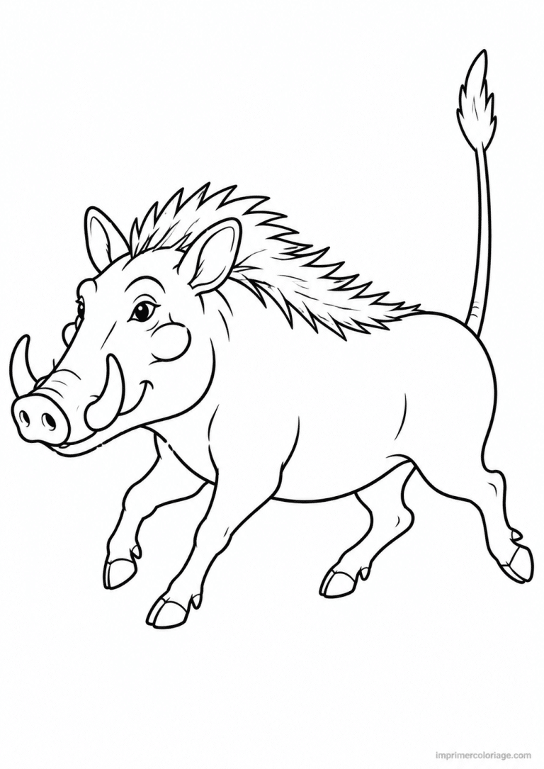 coloriage phacochere trot queue droite à imprimer coloriage phacochere trot queue droite - dessin gratuit à imprimer