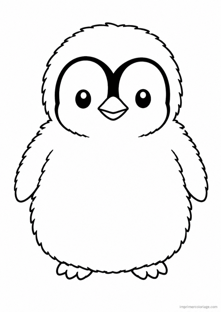coloriage pingouin bebe duvet - dessin gratuit &agrave; imprimer