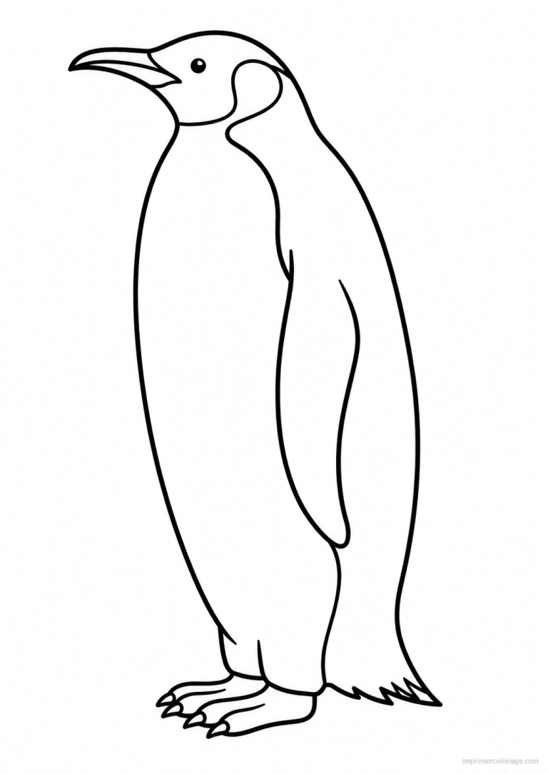 coloriage pingouin empereur profil - dessin gratuit &agrave; imprimer