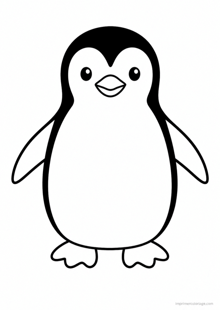 coloriage pingouin face ventre - dessin gratuit &agrave; imprimer