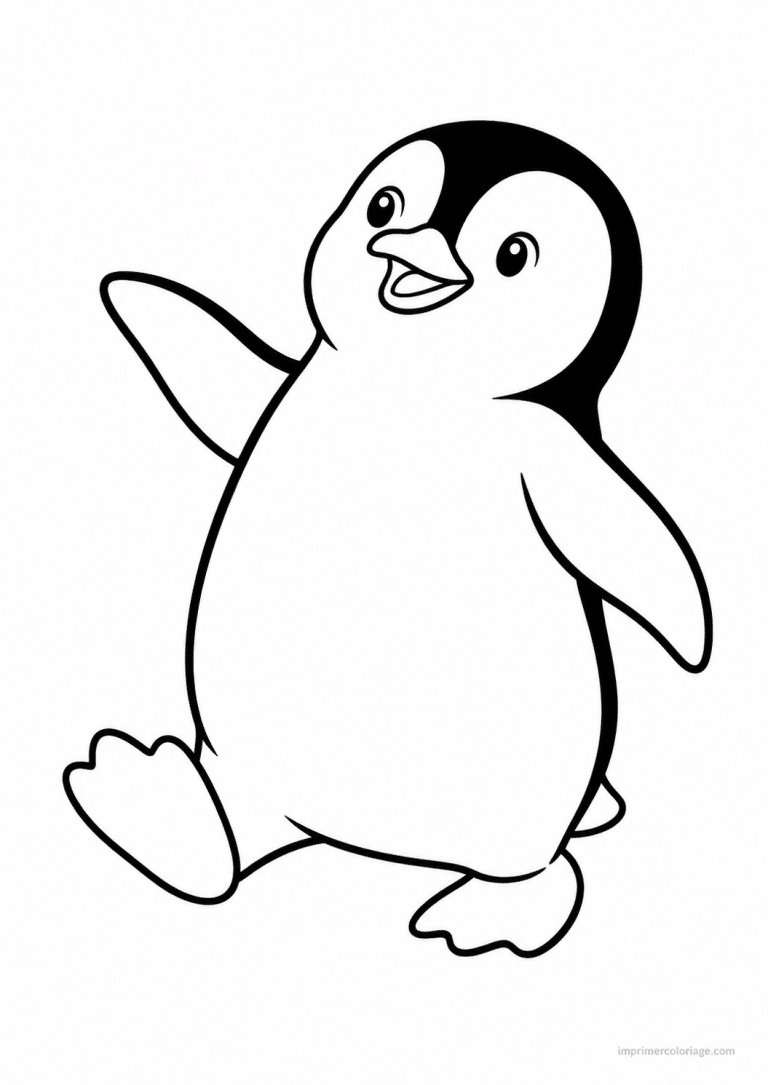 coloriage pingouin marche dandinant - dessin gratuit &agrave; imprimer