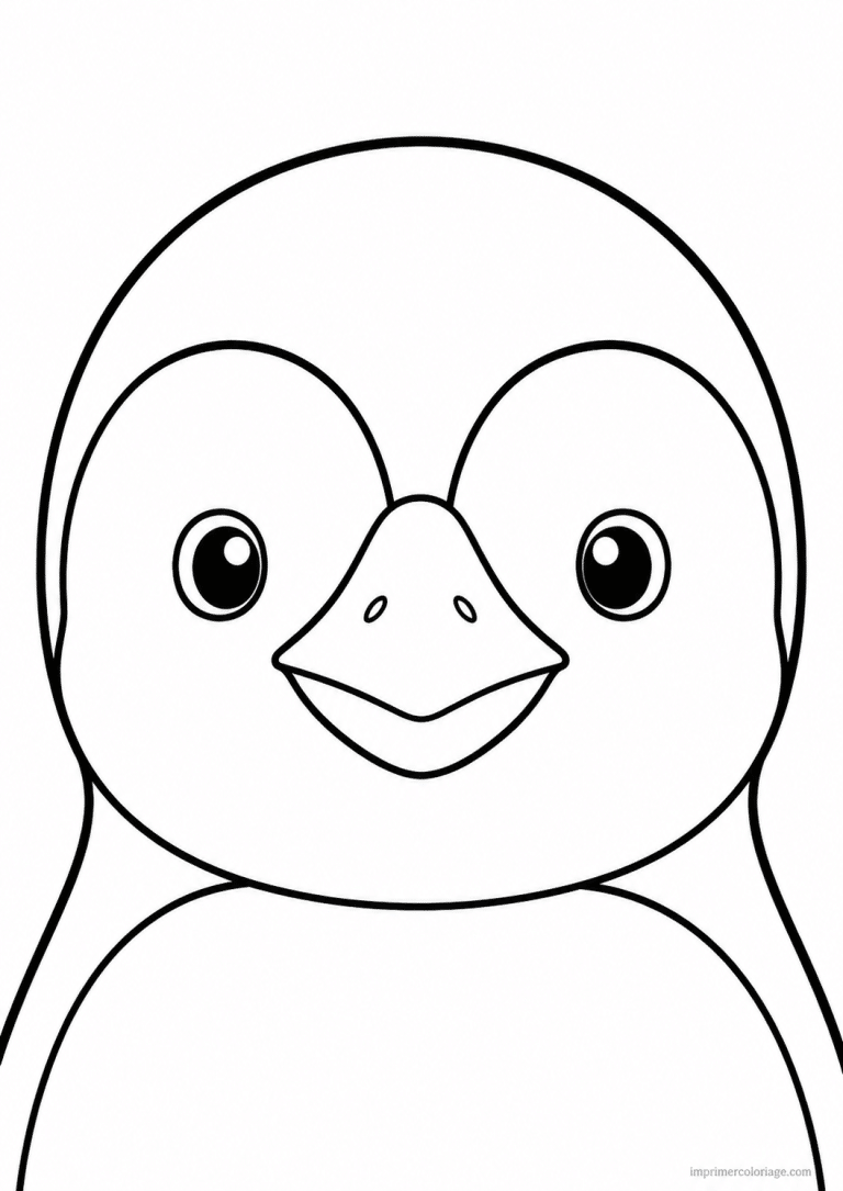 coloriage pingouin portrait bec - dessin gratuit &agrave; imprimer