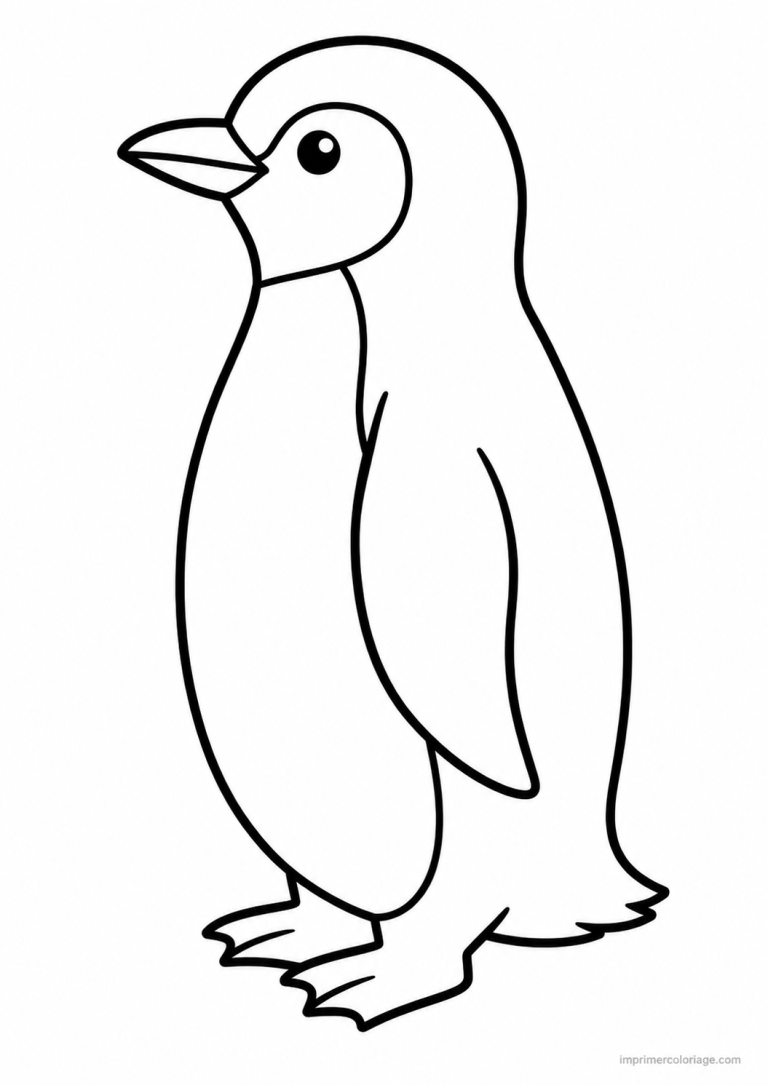 coloriage pingouin profil simple - dessin gratuit &agrave; imprimer