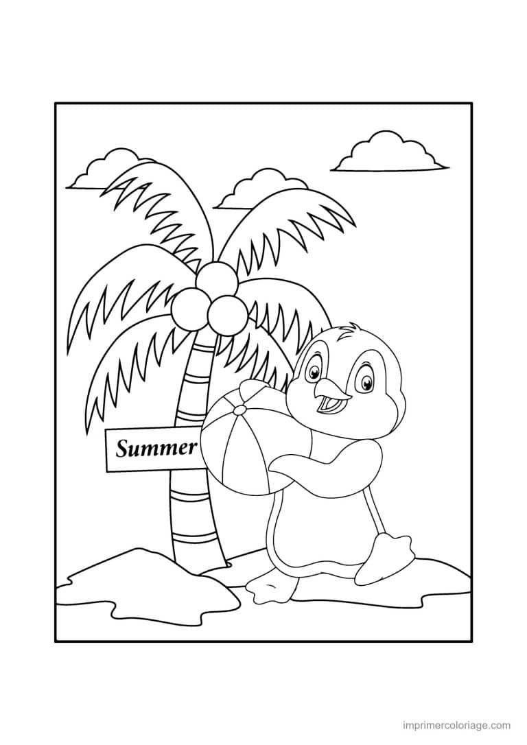 coloriage plage ecureuil a la plage - dessin gratuit &agrave; imprimer