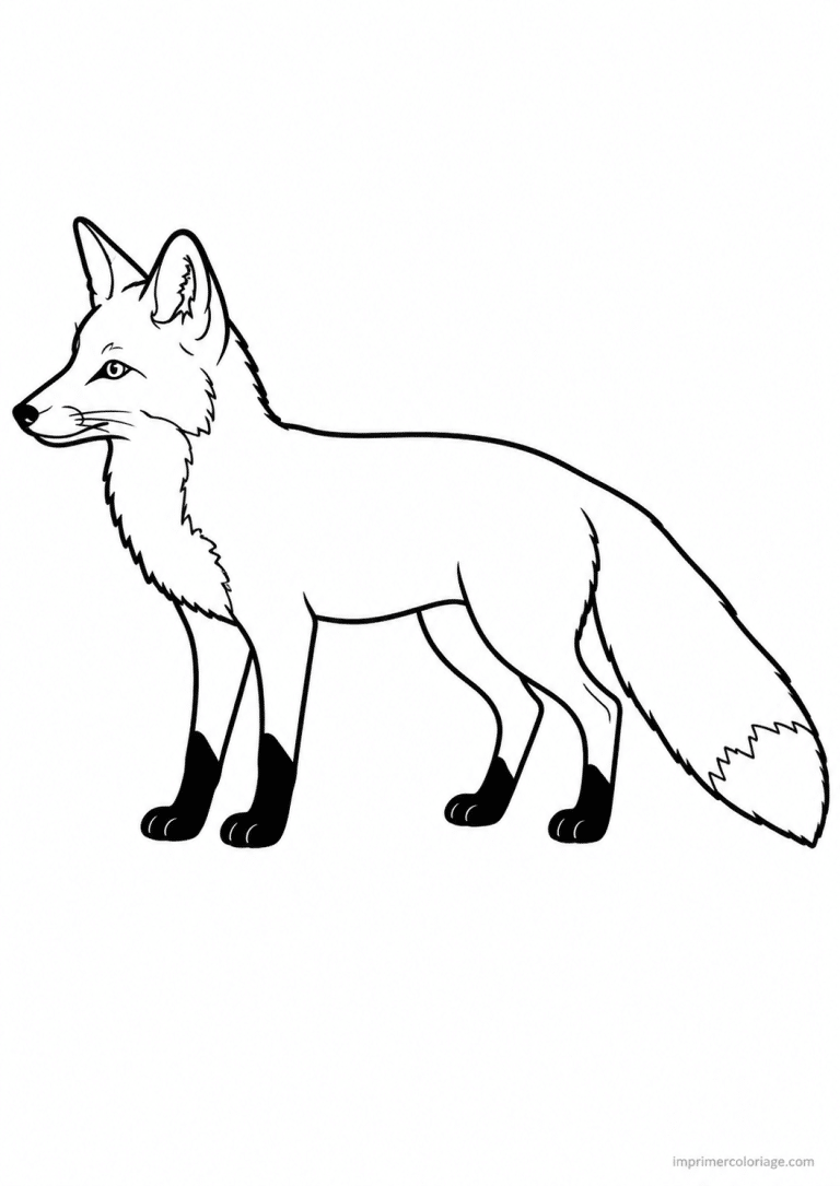 coloriage renard foret profil simple 2 à imprimer coloriage renard foret profil simple 2 - dessin gratuit à imprimer