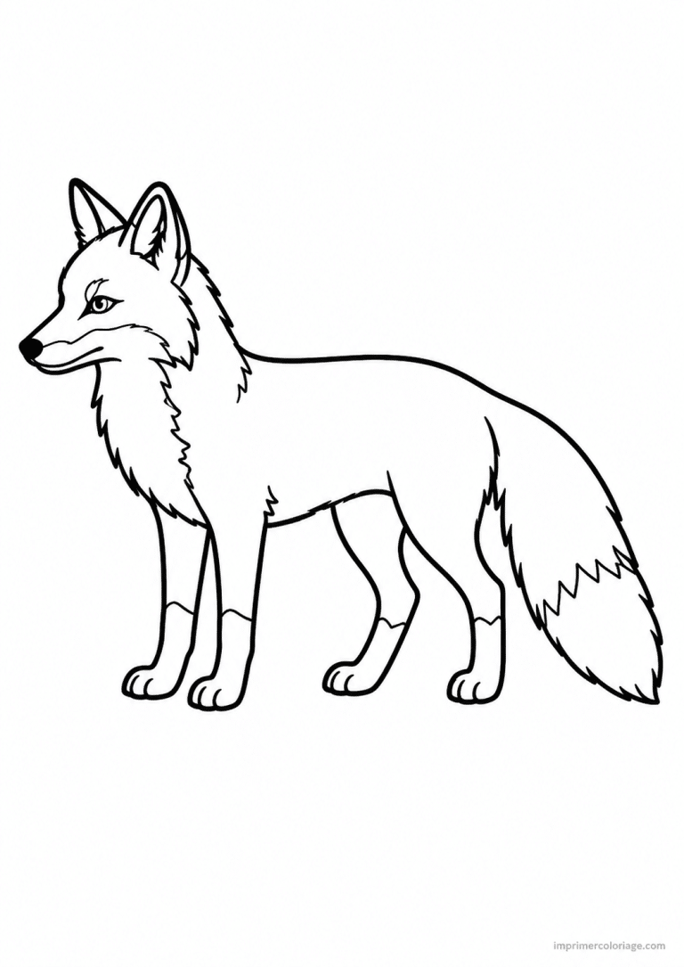 coloriage renard foret profil simple à imprimer coloriage renard foret profil simple - dessin gratuit à imprimer