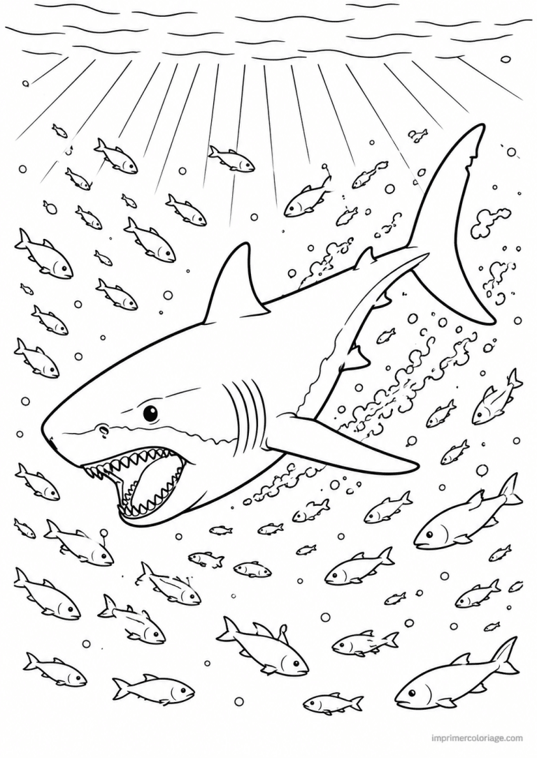 coloriage requin baleine plongeur echelle - dessin gratuit &agrave; imprimer