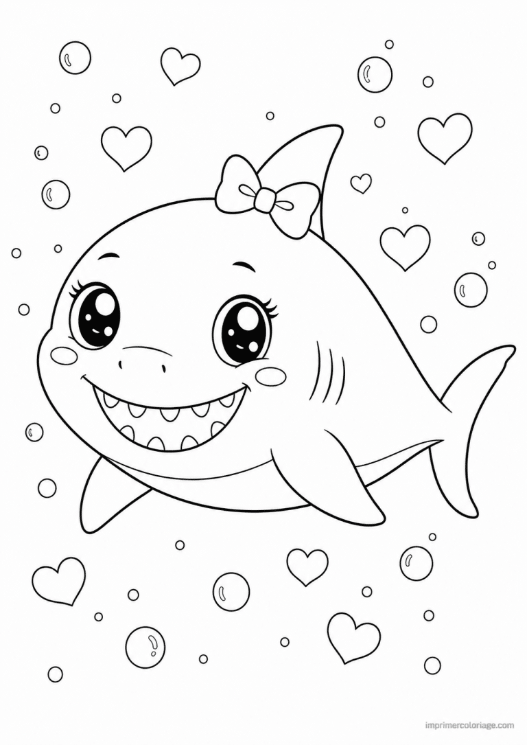 coloriage requin cute bebe poisson - dessin gratuit &agrave; imprimer