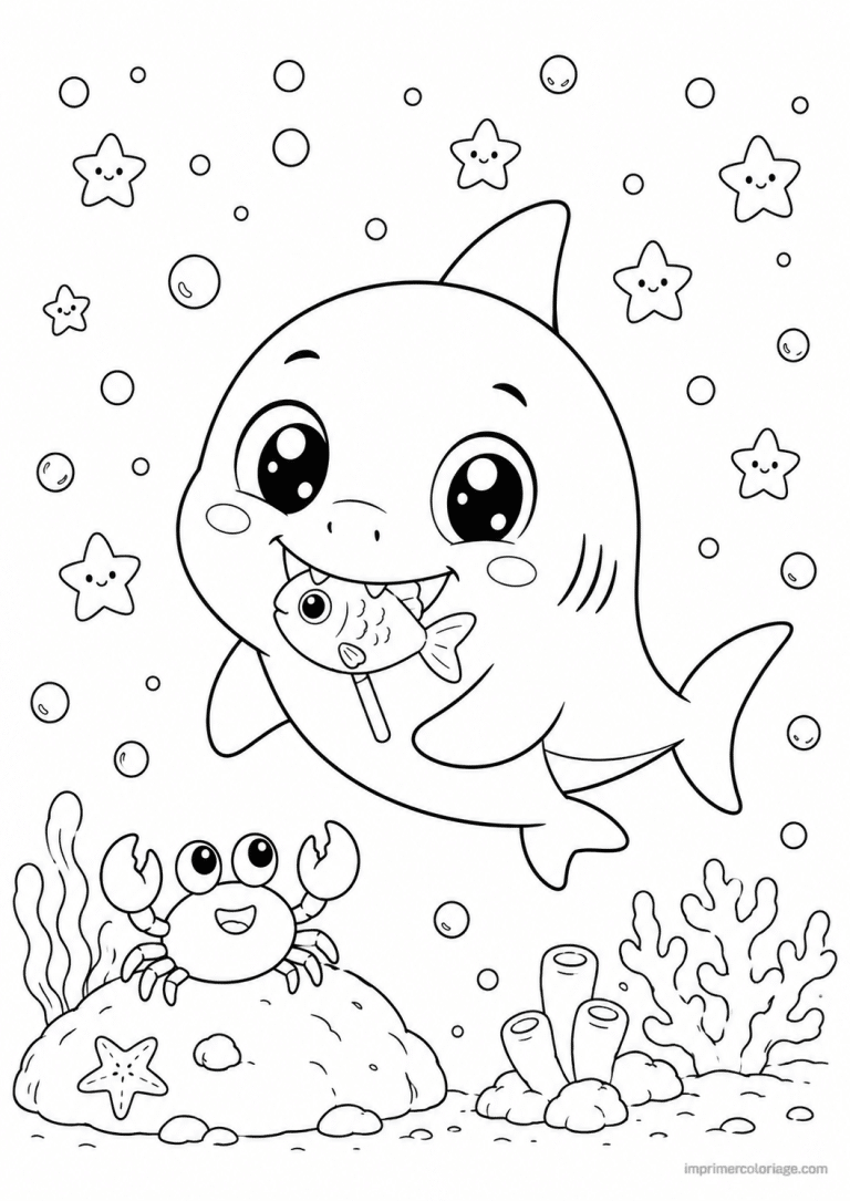 coloriage requin cute lunettes selfie - dessin gratuit &agrave; imprimer