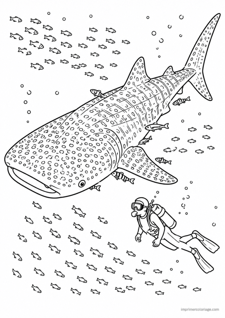 coloriage requin marteau banc cercle - dessin gratuit &agrave; imprimer