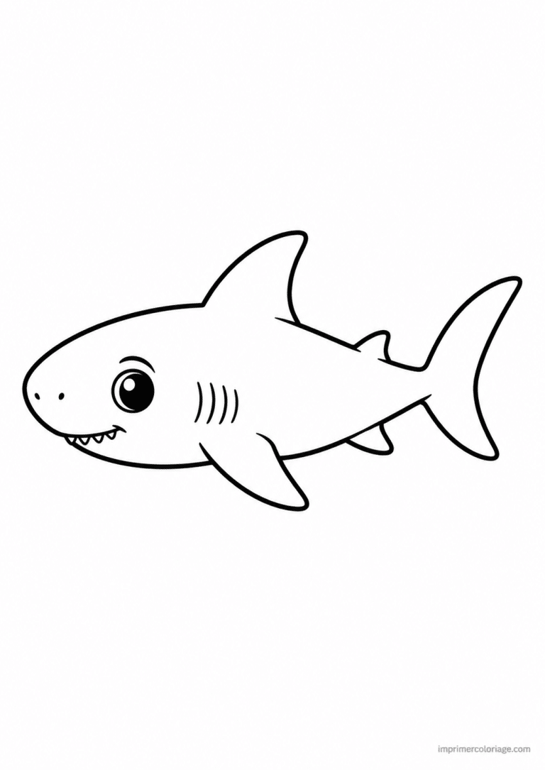 coloriage requin monte surface - dessin gratuit &agrave; imprimer