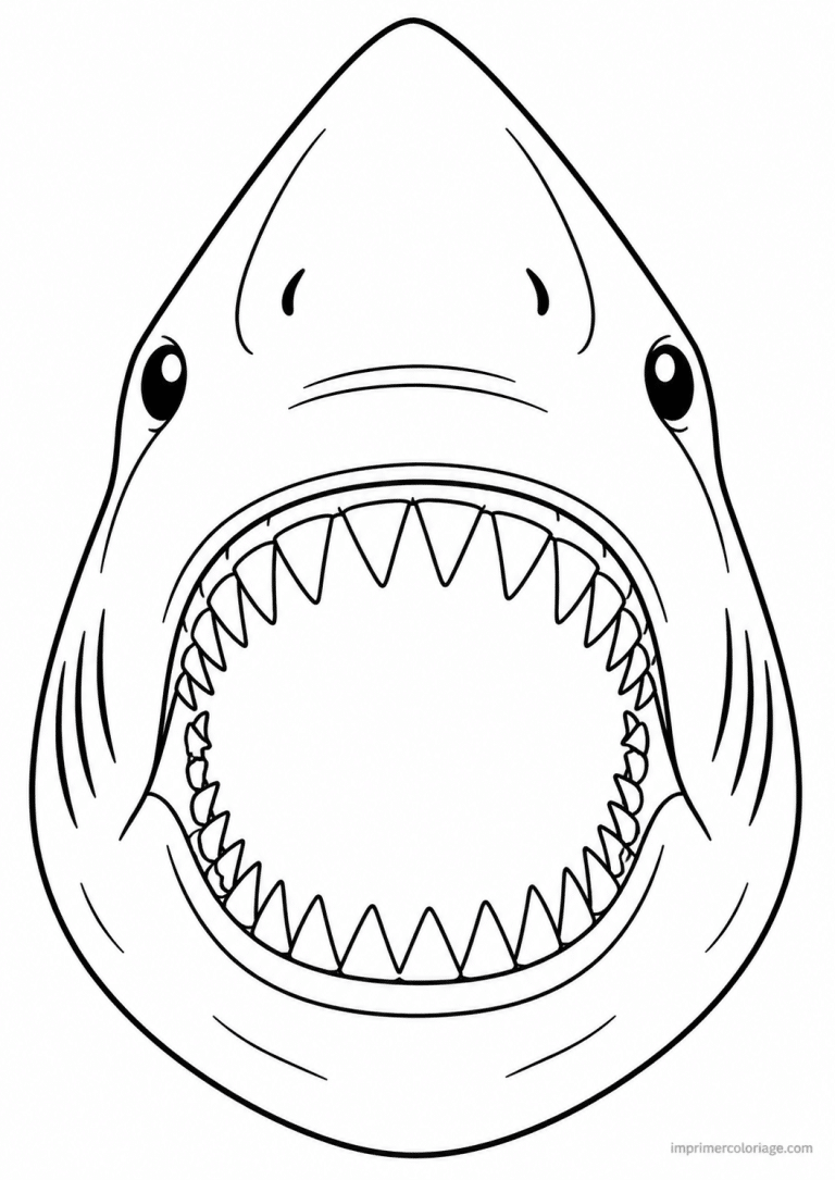 coloriage requin portrait machoire - dessin gratuit &agrave; imprimer