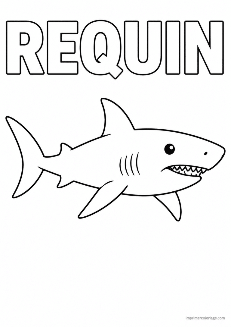 coloriage requin titre bas - dessin gratuit &agrave; imprimer
