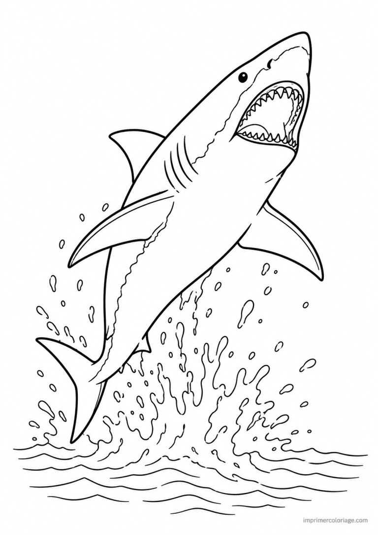 coloriage requin titre haut - dessin gratuit &agrave; imprimer