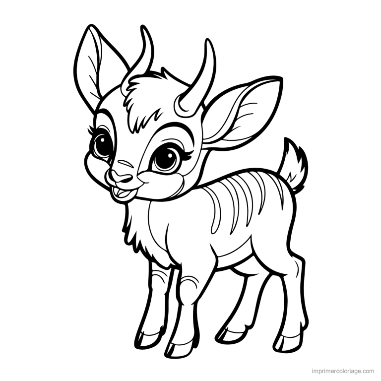 coloriage savane bebe gazelle mignonne à imprimer coloriage savane bebe gazelle mignonne - dessin gratuit à imprimer