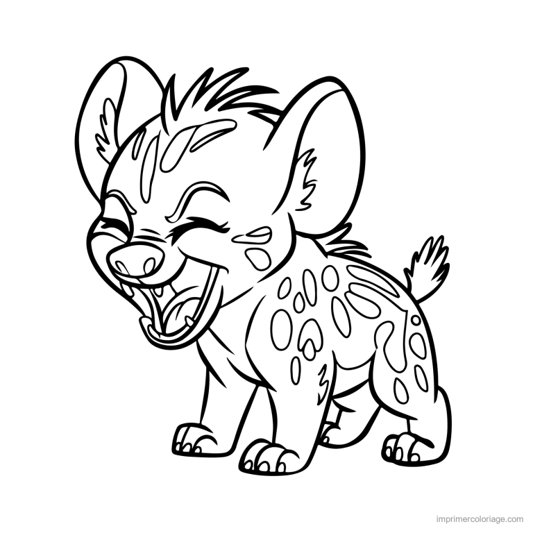 coloriage savane bebe hyene à imprimer coloriage savane bebe hyene - dessin gratuit à imprimer