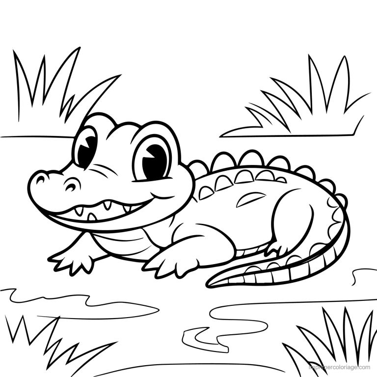 coloriage savane crocodile dans la savane à imprimer coloriage savane crocodile dans la savane - dessin gratuit à imprimer