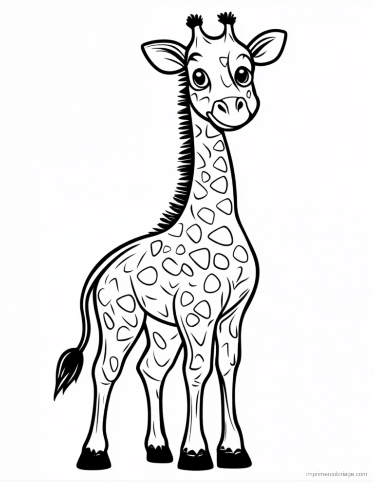 coloriage savane girafe classique à imprimer coloriage savane girafe classique - dessin gratuit à imprimer