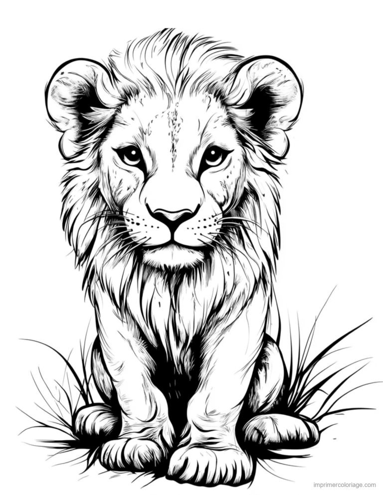 coloriage savane lion realiste dans la savane à imprimer coloriage savane lion realiste dans la savane - dessin gratuit à imprimer
