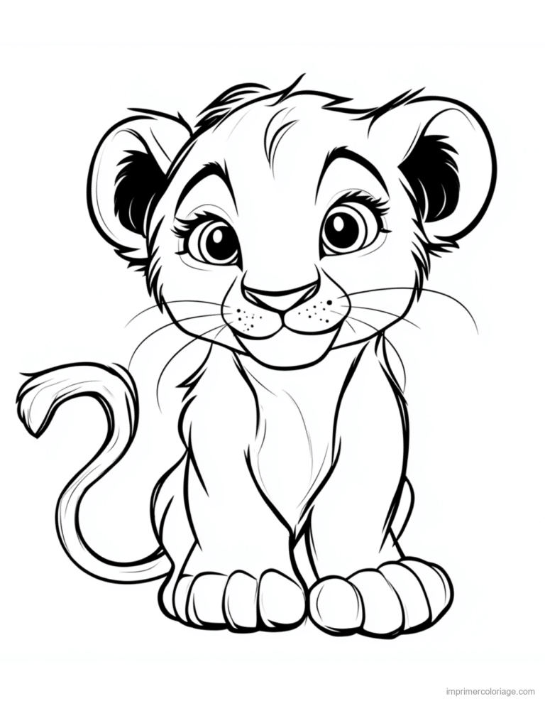 coloriage savane lionceau joyeux à imprimer coloriage savane lionceau joyeux - dessin gratuit à imprimer
