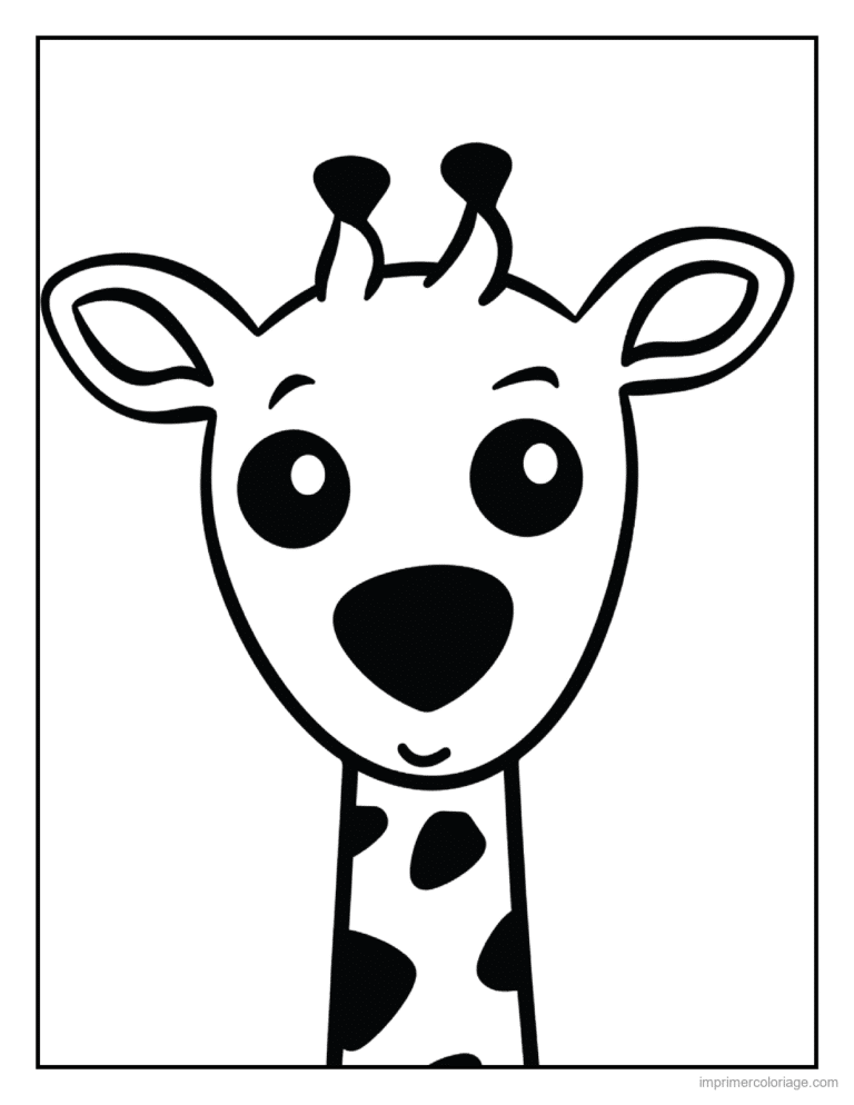 coloriage savane tete de girafe mignonne à imprimer coloriage savane tete de girafe mignonne - dessin gratuit à imprimer