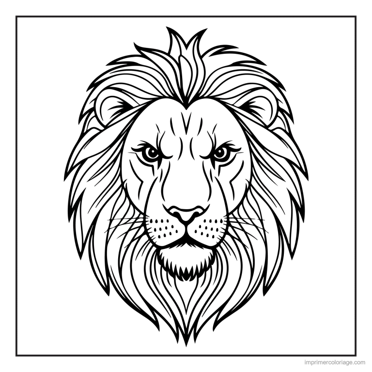 coloriage savane tete de lion a criniere à imprimer coloriage savane tete de lion a criniere - dessin gratuit à imprimer
