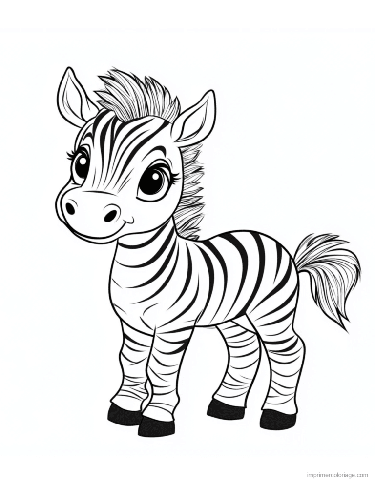 coloriage savane zebre mignon à imprimer coloriage savane zebre mignon - dessin gratuit à imprimer