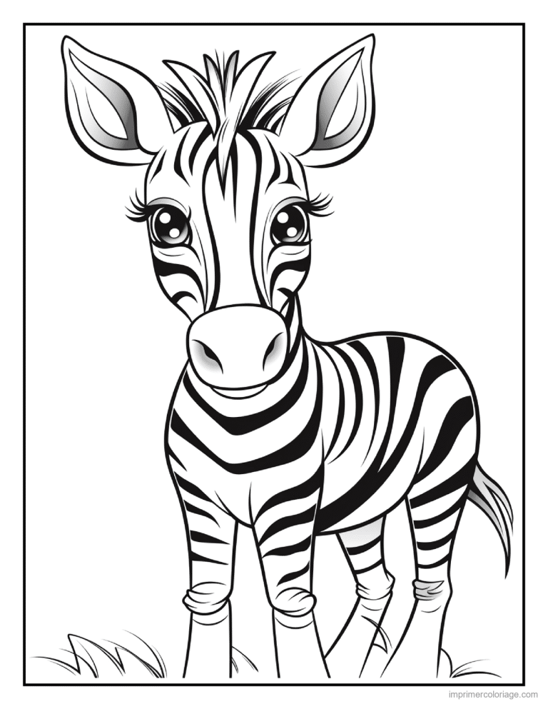 coloriage savane zebre mignon raye à imprimer coloriage savane zebre mignon raye - dessin gratuit à imprimer