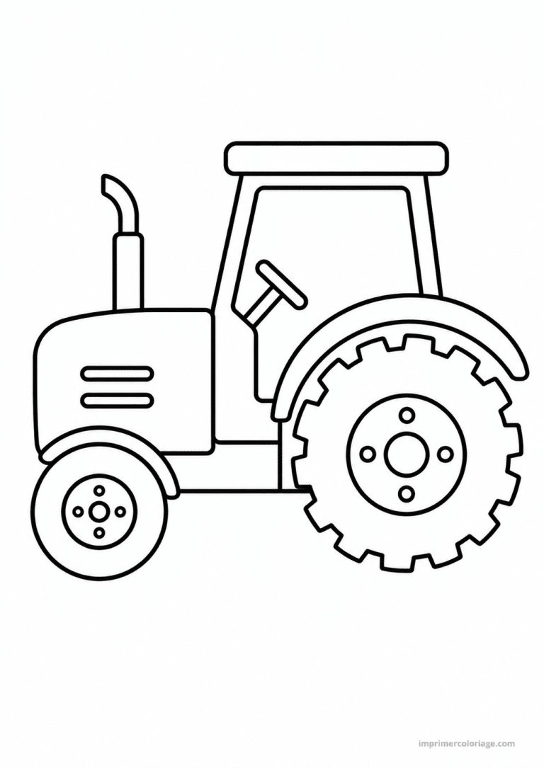 coloriage tracteur epais profil grosse roue - dessin gratuit &agrave; imprimer